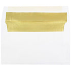 JAM Paper Enveloppes d'invitation A10 doublées d'aluminium - 6 x 9,5 po - Blanc avec feuille d'or - paquet de 25-Couleur : blanc avec doublure en feuille d'or, La feuille donne à l’enveloppe une brillance naturelle
