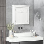 kleankin - Armoire murale de salle de bain avec étagères réglables - blanc-Les étagères réglables permettent de stocker des objets plus grands, sans vous soucier de leur adaptation