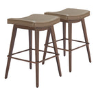 Zuo - Divat Tabouret de bar - Taupe/Noyer - Ensemble de 2-Design ergonomique