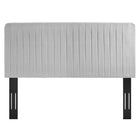 Modway - Milenna Chenal Touffé Performance Velvet Tête de lit King/King de Californie, Gris clair-Tissu résistant aux taches durable