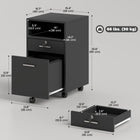 Vinsetto - Classeur à 2 tiroirs pour dossiers lettre/A4 avec serrure - noir-Conception sécurisée, 2 clés incluses pour verrouiller le tiroir supérieur 
