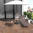 Outsunny - Chaise longue d’extérieur - chaise pliante inclinable réglable - brun-Dossier réglable en 5 positions - de 0 à 180 degrés pour répondre à vos besoins de confort