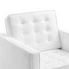 Modway - Loft Touffe Cuir végane Fauteuil - Blanc argenté-8