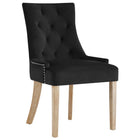 Modway - Pose Performance Velvet Chaise à manger Ensemble de 4 - Noir-Revêtement en velours de performance