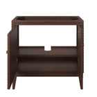 Modway - Ledger 36" Armoire de toilette de salle de bain (lavabo non inclus) - Noyer-Quincaillerie carrée en laiton