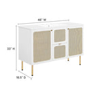 Modway - Chaucer 48" Vanité de salle de bain à un seul lavabo - Blanc blanc-Étagères ajustables