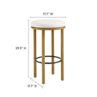 Modway - Fable Tissu Boucle Tabourets de bar - Ivoire de chêne - Ensemble de 2-Siège rond rembourré