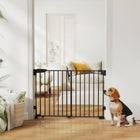 PawHut - Barrière pour chien 29 po-44 po l, 29 po H, barrière pour animaux-Le design sans seuil permet un passage facile et sans risque de trébucher 
