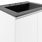 Modway - Bryn Support mural de 24" Vanette de salle de bain - Blanc Noir-Assemblée requise