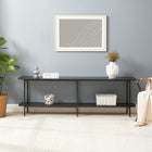 Manhattan Comfort - Console moderne Celine 70,87 po - Noir-Plateau supérieur en bois manufacturé de haute qualité avec placage