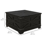 HOMCOM - Table basse avec rangement caché à plateau relevable - noir-Charnières en métal pour une ouverture et une fermeture en douceur