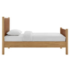 Modway - Maven Taille jumelle Cuir végétalien rembourré Lit de plateforme, Tan Oak-Bois séché au four