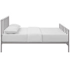 Modway - Dower Acier inoxydable Lit Queen, Gris-Capacité de poids jusqu’à 1300 lb