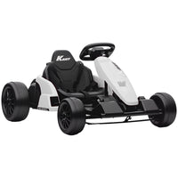 Qaba - Kart électrique pour enfants 24V avec double moteurs 150W - blanc-Puissants doubles moteurs offrant une accélération palpitante pour une véritable expérience de course 