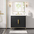 Modway - Awaken 36" Vanette de salle de bain - Blanc Noir-Bassin d’évier en céramique
