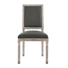 Modway - Court Vintage français Tissu rembourré Fauteuil d’appoint de salle à manger - Gris naturel-Capacité de poids de la chaise : 331 lb.