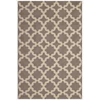 Modway - Cerelia Treillis marocains intérieurs et extérieurs Tapis de 5 pi l x 8 pi L - Beige clair et beige foncé-Tapis à treillis marocain