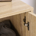 HOMCOM - Buffet moderne 31,5 po L - naturel-Base en acier avec patins antidérapants offrant un soutien stable 