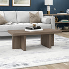 Hudson&Canal - Table basse rectangulaire Dimitra 44"L - Chêne gris vieilli-Fini en chêne gris vieilli aspect bois