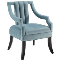 Modway - Harken Performance Velvet Chaise d’accent - Bleu clair-Chaise d’accent vintage Glamour