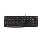 Logitech K120 Clavier filaire USB prêt à l’emploi pour Windows - Noir-Confortable toute la journée : La conception de ce clavier standard d’ordinateur créé une expérience de frappe confortable grâce aux touches fonctions-pleines et sa taille standard avec touches F et pavé numérique