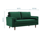 Modway - Valour Performance Velvet Loveseat - Vert-Rembourrage en velours polyester Performance
