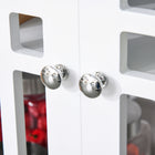 HOMCOM - Armoire de rangement 31 po L avec portes ajourées et étagère - blanc-Couleur : Blanc 