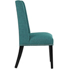Modway - Baron Tissu Chaise à manger Ensemble de 4 - Sarcelle-Finition de tête de clou polie