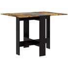 HOMCOM - Table à manger pliante à abattant pour 2-4 personnes - brun rustique et noir-Fabriqué en panneau de particules avec une finition laminée pour l’utilisation