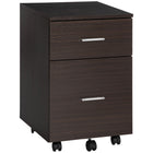 Vinsetto - Classeur mobile 2 tiroirs format lettre/A4 avec roulettes - brun-Rangement optimal pour garder votre bureau à domicile, votre bureau d’étude ou votre chambre bien rangés 
