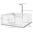 PawHut - Box de mise bas pour chiens avec support de lumière rétractable et tapis - 49 po L x 47 po l-Conception scellée résistante au vent pour un espace de vie sécurisé