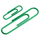 JAM Paper - Paquet combiné de trombones colourés - standard et jumbo - trombones verts - 1 paquet de 100 et 1 paquet de 75-Quantité : 100 trombones standard et 75 trombones jumbo (175 au total)