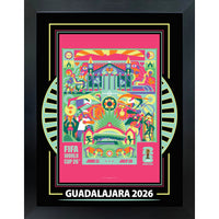 Guadalajara 2026 FIFA World Cup - Photoglass encadre - 20" x 26"-Affiche officielle de ville hote FIFA Coupe du Monde 2026