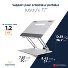 ShoppingAll - Support réglable pour ordinateur portable - Argent - Paquet de 4-Ajustez la hauteur et l'angle (jusqu'à 90 degrés) à votre niveau de visionnement idéal pour soulager la raideur du dos et du cou et améliorer votre posture