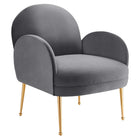 Modway - Transcend Performance Velvet Fauteuil - Gris-Fauteuil rétro moderne