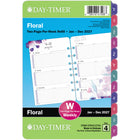 Day-Timer - Recharge d’agenda hebdomadaire floral (2 pages par semaine) 2027 - format bureau - 5 1/2 po H x 8 1/2 po l - anglais-Format des pages : 8 1/2 po H x 5 1/2 po l