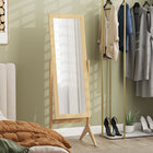 HOMCOM - Miroir pleine longueur - 18,5 po l x 58,25 po H - marron-Le miroir pleine taille peut être installé dans votre salle de bain, dressing, chambre, etc. 