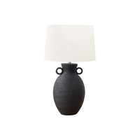Monarch Specialties - Luminaire - 30 po H Lampe De Table - Céramique Noire - Abat-Jour Ivoire / Crème - Transitionnel-Illuminez votre espace avec cette lampe de table chic de 30 pouces de haut, dotée d'une élégante base en céramique noire à la finition finement nervurée et texturée, accentuée par des poignées rondes de chaque côté, et d'un abat-jour contemporain en tissu ivoire, parfait pour créer une ambiance accueillante dans un salon, une chambre à coucher ou un bureau à domicile de style transitionnel