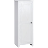 HOMCOM - Armoire de cuisine 48 po avec porte de grange - blanc-Disposition à quatre niveaux maximise le stockage vertical 