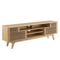 Modway - Render 71 po Meuble téléviseur multimédia, Chêne-Meuble téléviseur moderne du milieu du siècle