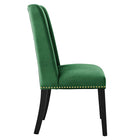 Modway - Baron Performance Velvet Chaises de salle à manger Ensemble de 2 - Émeraude-Capsules de pied non marquées