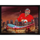 Dustin Wolf 20x29 Flames Skyline-H - Toile encadree - 31" x 22"-Impression sur toile de qualité supérieure avec bordures enveloppées