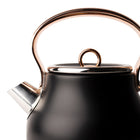 Haden - Bouilloire électrique Heritage 1,7 L - Noire et cuivrée-Il est doté d'un thermomètre rétro, d'une fenêtre de remplissage d'eau pour une surveillance facile et d'un voyant lumineux indiquant que l'eau est prête à bouillir