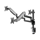 Uplite Support de Bureau Pour Triple Moniteurs Bras Ajustables Et Articulés, Pour 3 Ecrans de 17" - 27"-Articulation complète : le bras réglable offre une inclinaison de 70°, une rotation de 90° et une rotation à 360°.