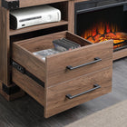 Manhattan Comfort - Meuble TV traditionnel Richmond 60 po - Marron-Finition texturée à l’aspect de beau grain