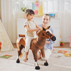 Qaba - Standing Ride-On horse - brown-Rembourrage en coton PP pour plus de confort