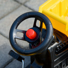 Aosom - Camion à benne basculante jouet à pédales, tracteur à chargeur frontal - jaune-Couleur : jaune et noir 