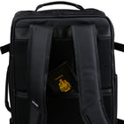 CHAMPS - Sac à dos de transport de la collection Onyx - Noir-Poche zippée cachée derrière la sangle de trolley