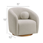 Modway - Holland Pivot Tissu chenille Fauteuil - Gris colombe-Rembourrage certifié OEKO-TEX  STANDARD 100