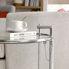Modway - Eileen Grey Métal Table d’appoint - Argent-Hauteur ajustable en 5 positions
